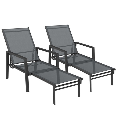Outsunny sun loungers set 2 - outsunny,
