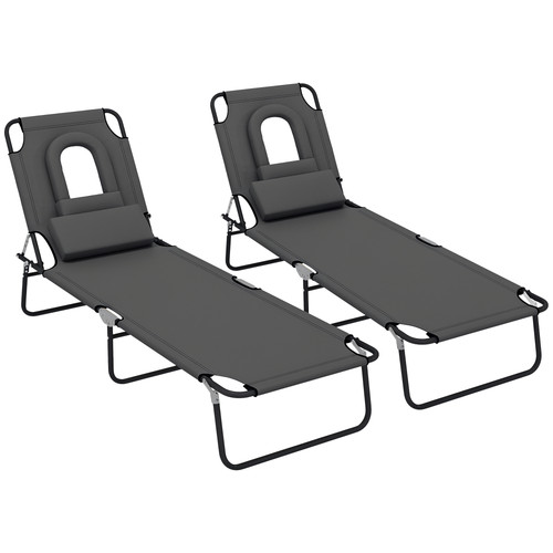 Outsunny folding sun lounger - folding,