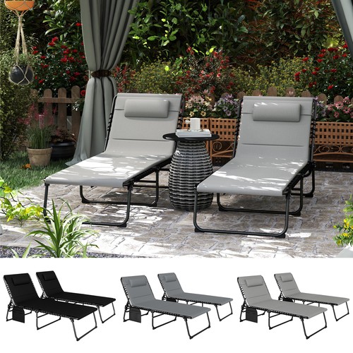Folding sun loungers set 2 - folding,