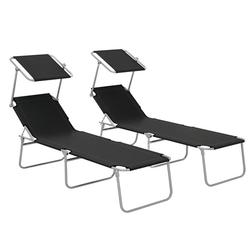 Outsunny folding sun lounger - folding,